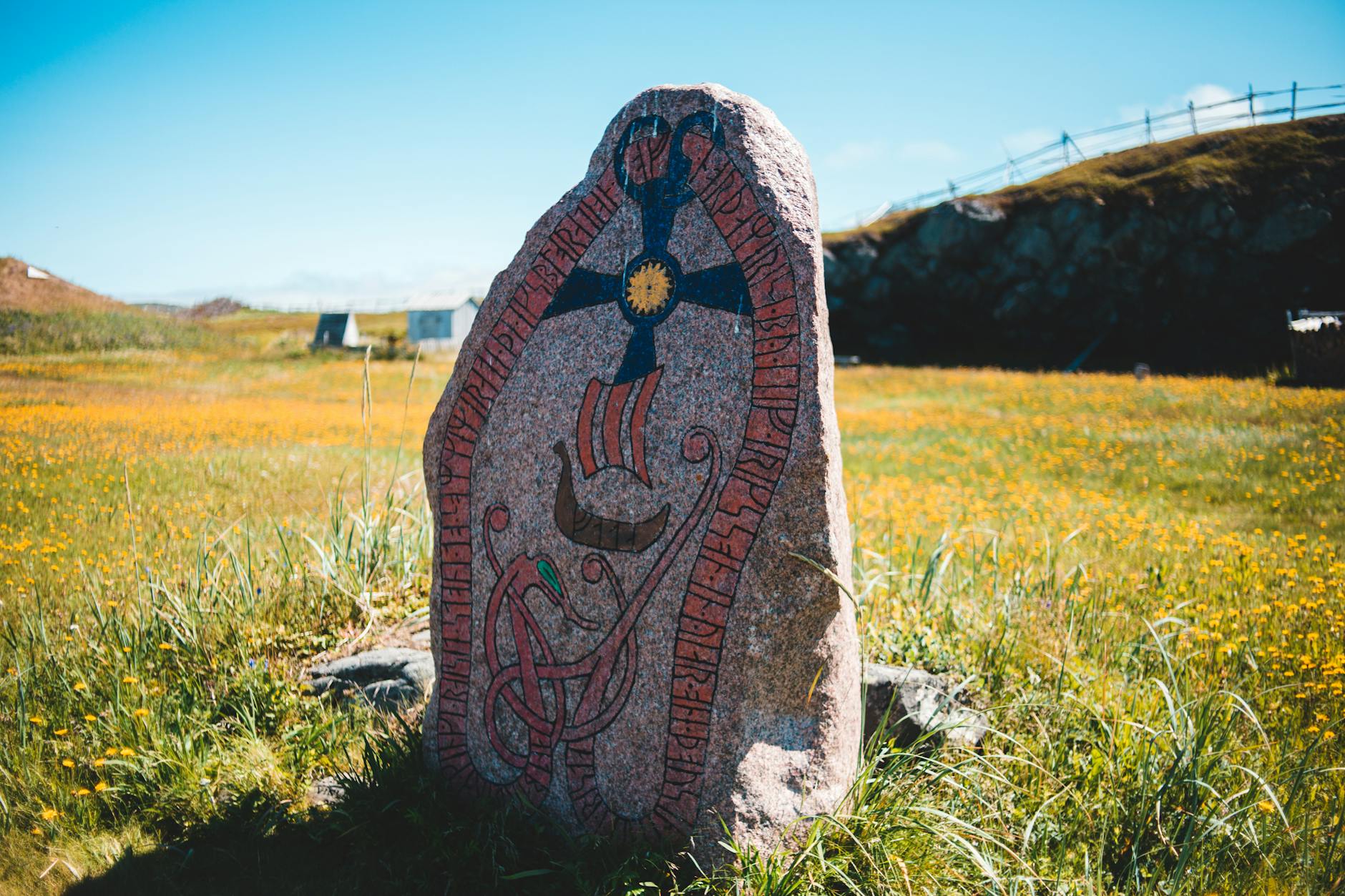 Viking runestone at an ancient Swedish site