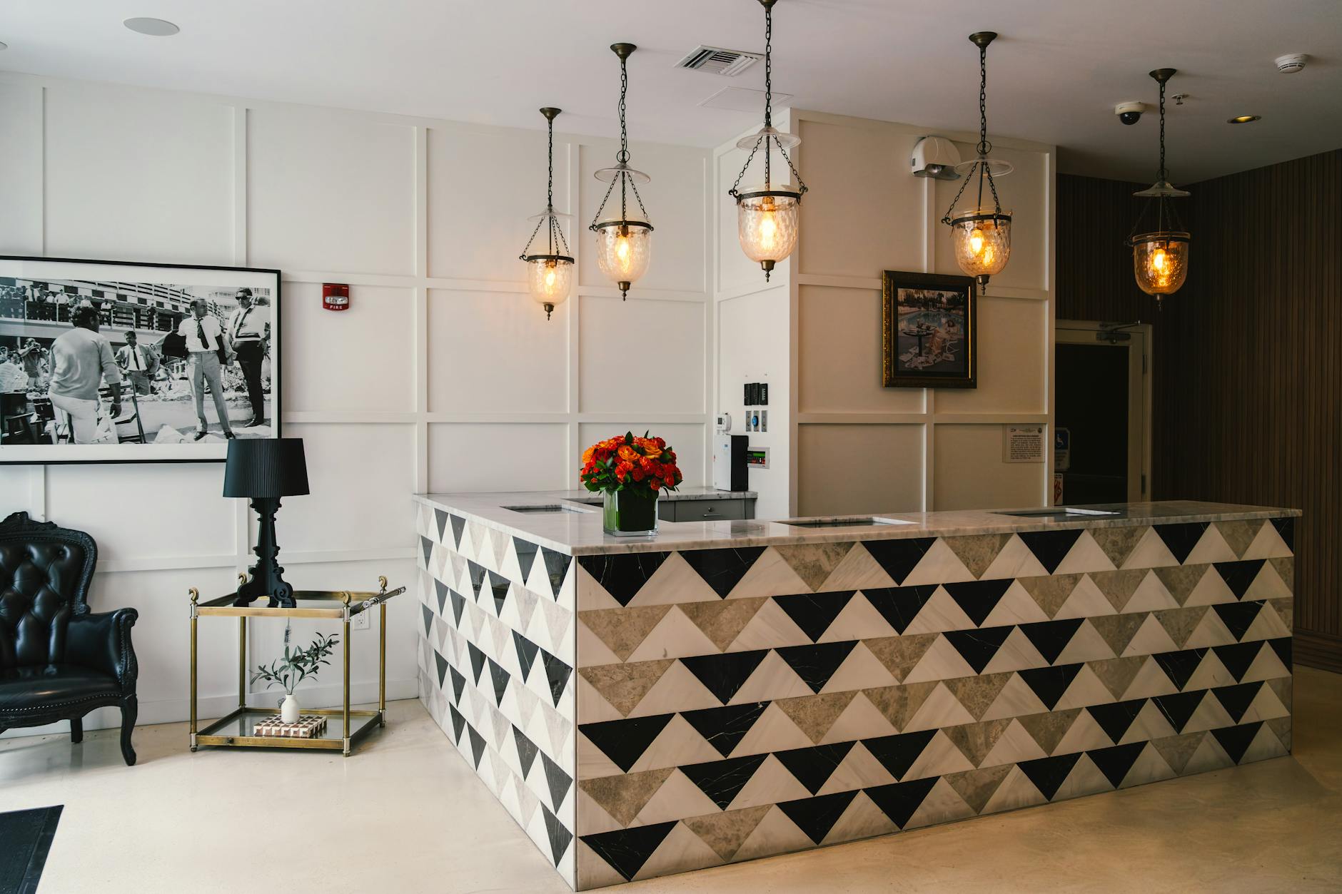 Beautiful boutique design hotel interior with Scandinavian styling