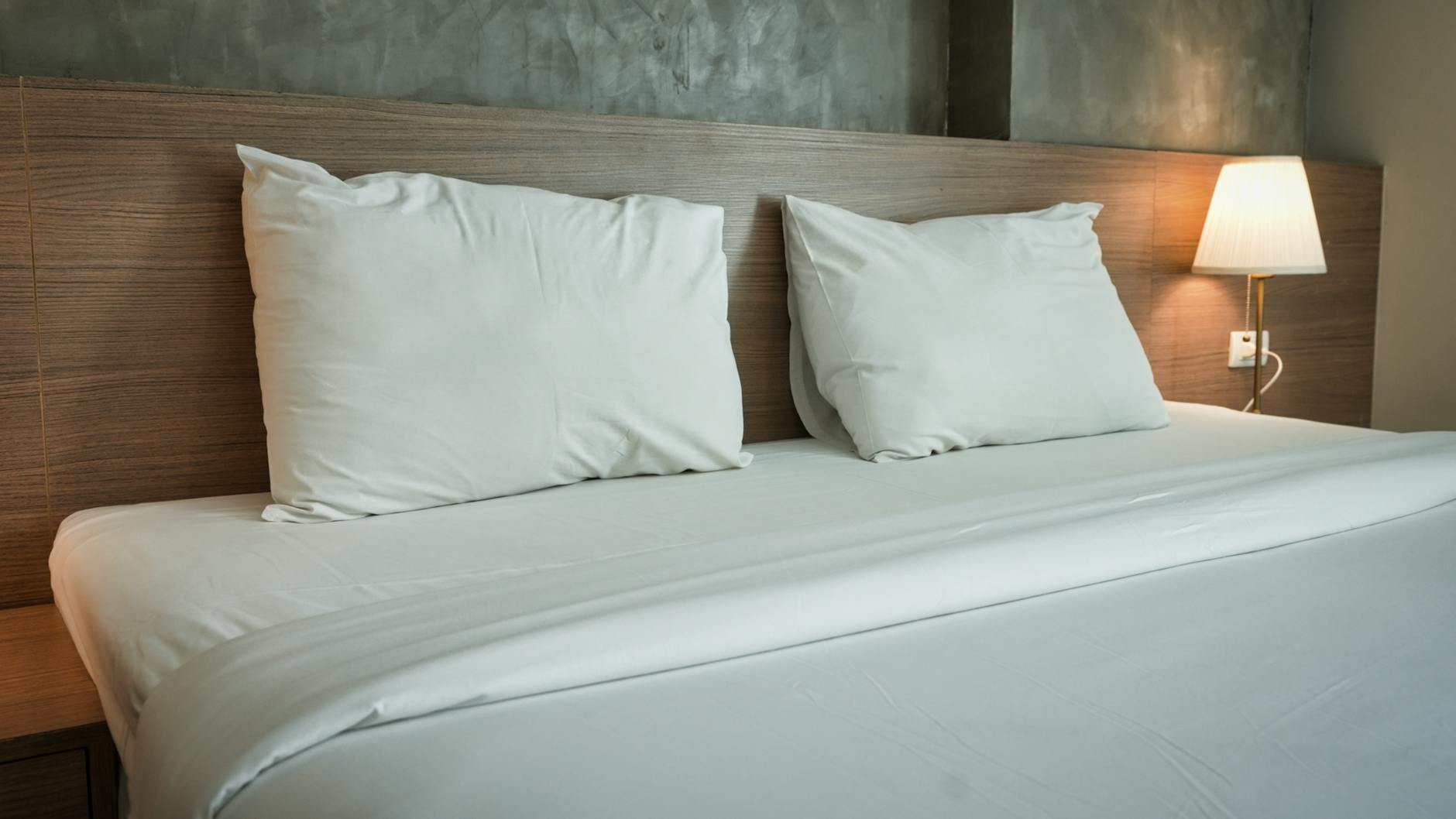 Simple clean budget hotel double bedroom in Stockholm