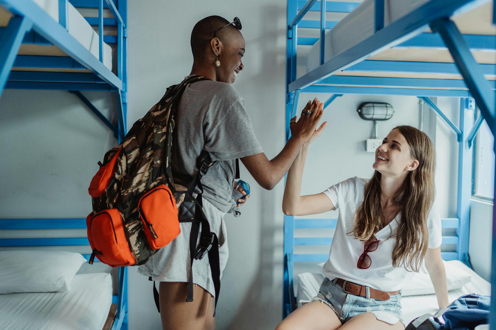 Budget hostel dorm room with bunk beds in Stockholm