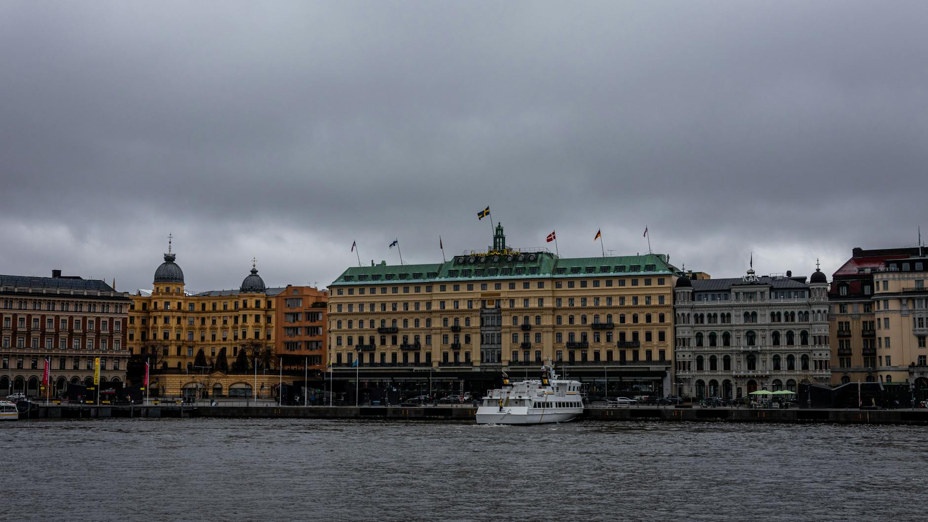 Luxury hotel exterior with grand facade in Stockholm