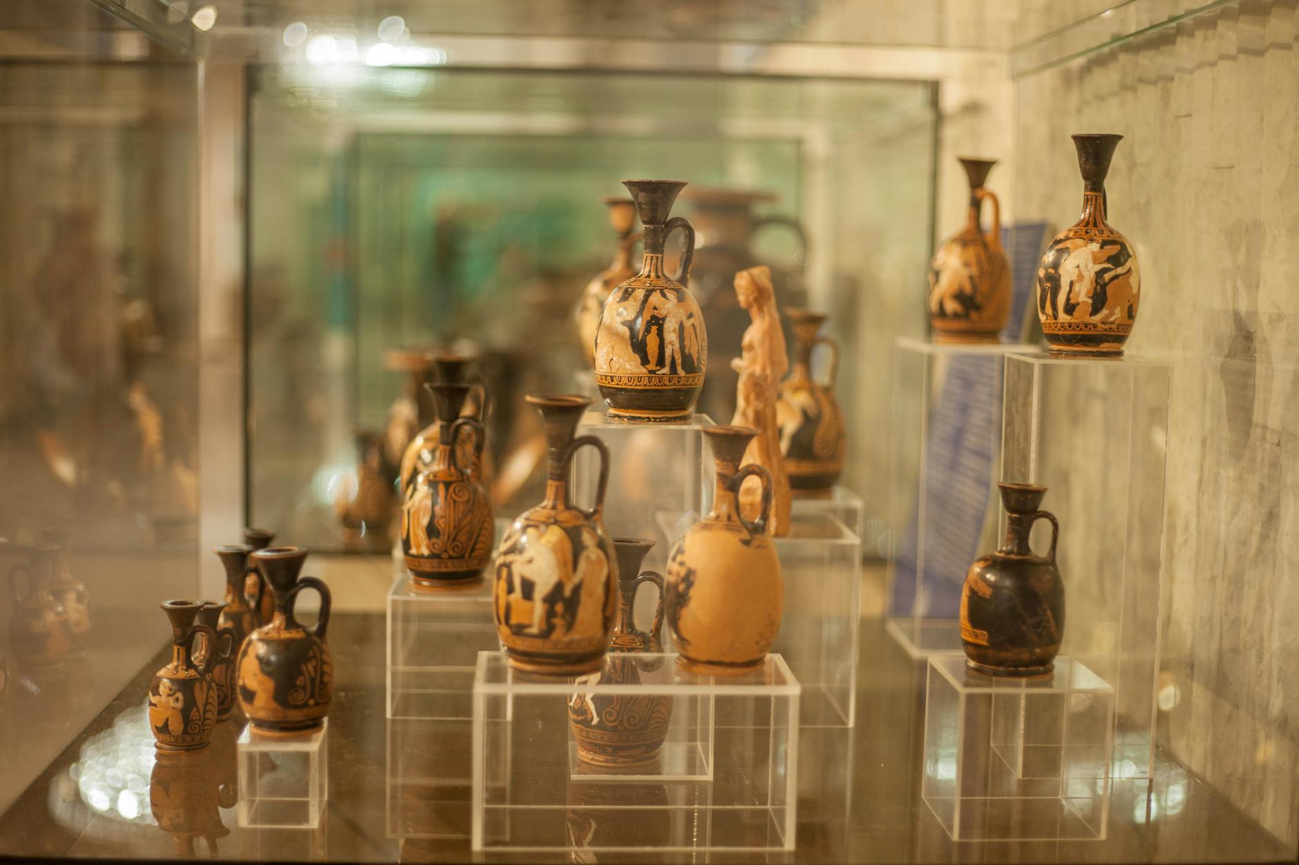Historical museum interior with cultural artifacts display