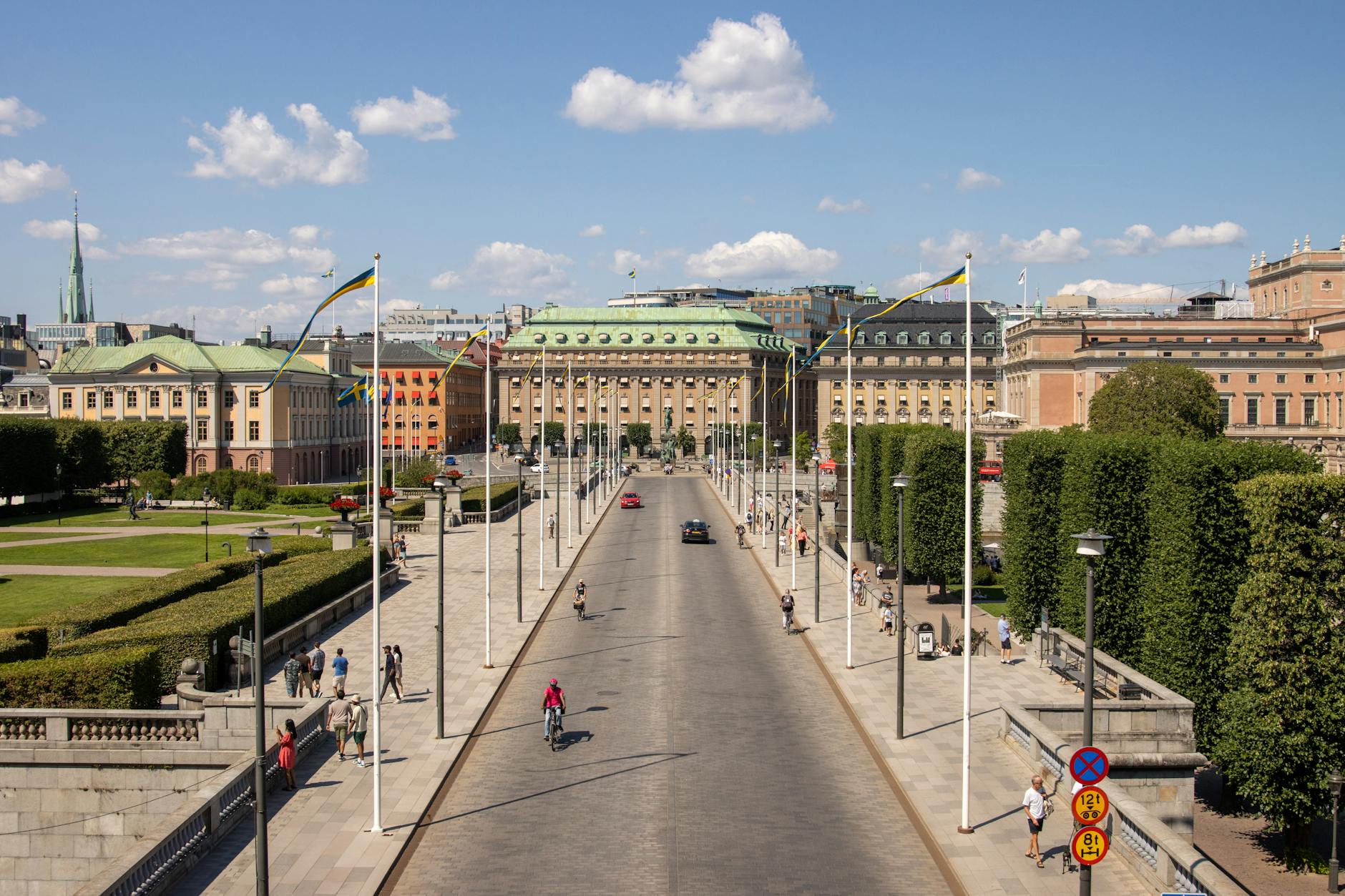 Busy central Stockholm shopping street in Norrmalm district
