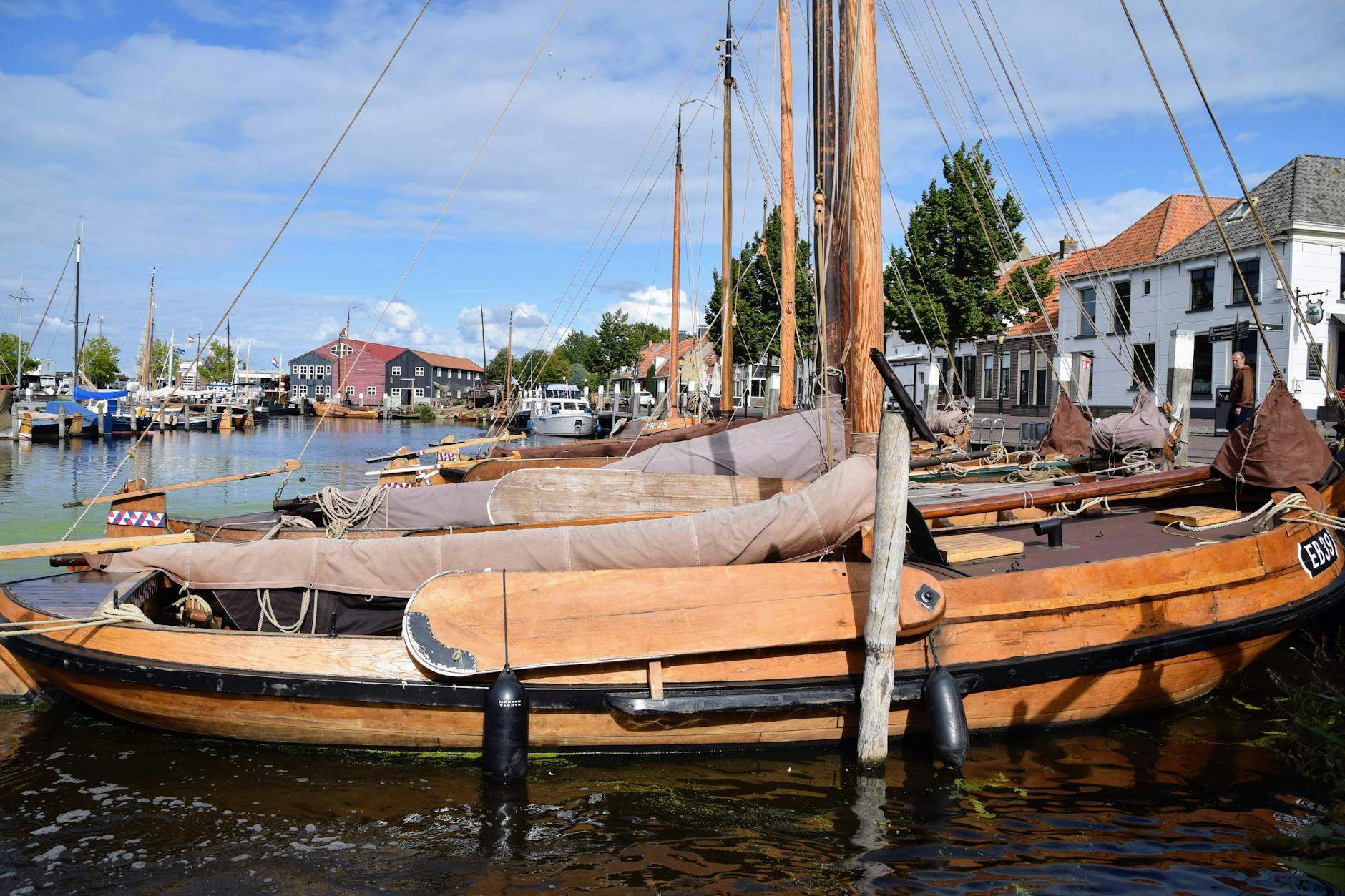 Sailing boats in a Swedish archipelago harbor