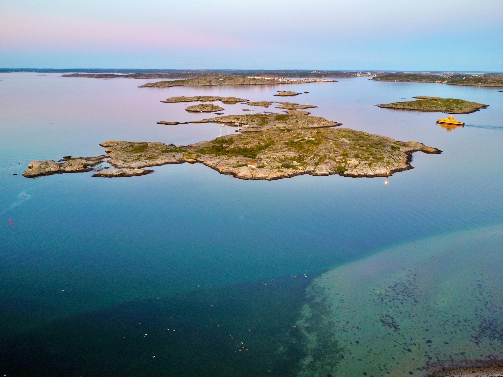 Aerial view of Scandinavian archipelago islands