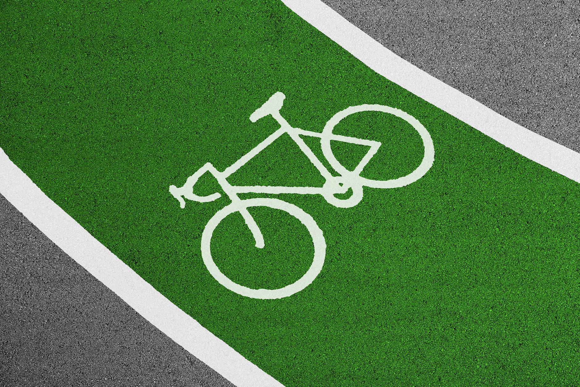 Cyclists riding on a bike lane in a European city