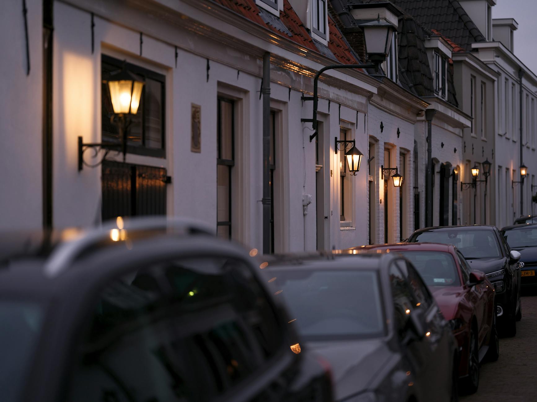 Stockholm at night with warm evening street lights