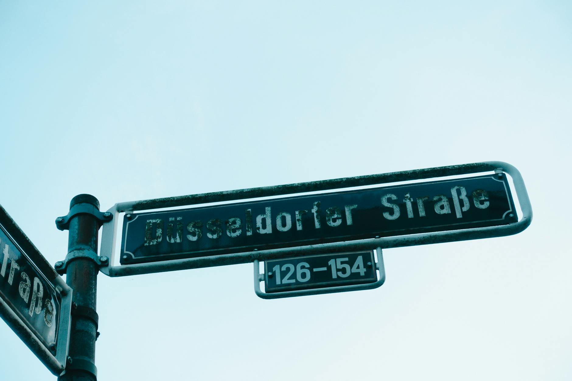 European pedestrian street with directional signs