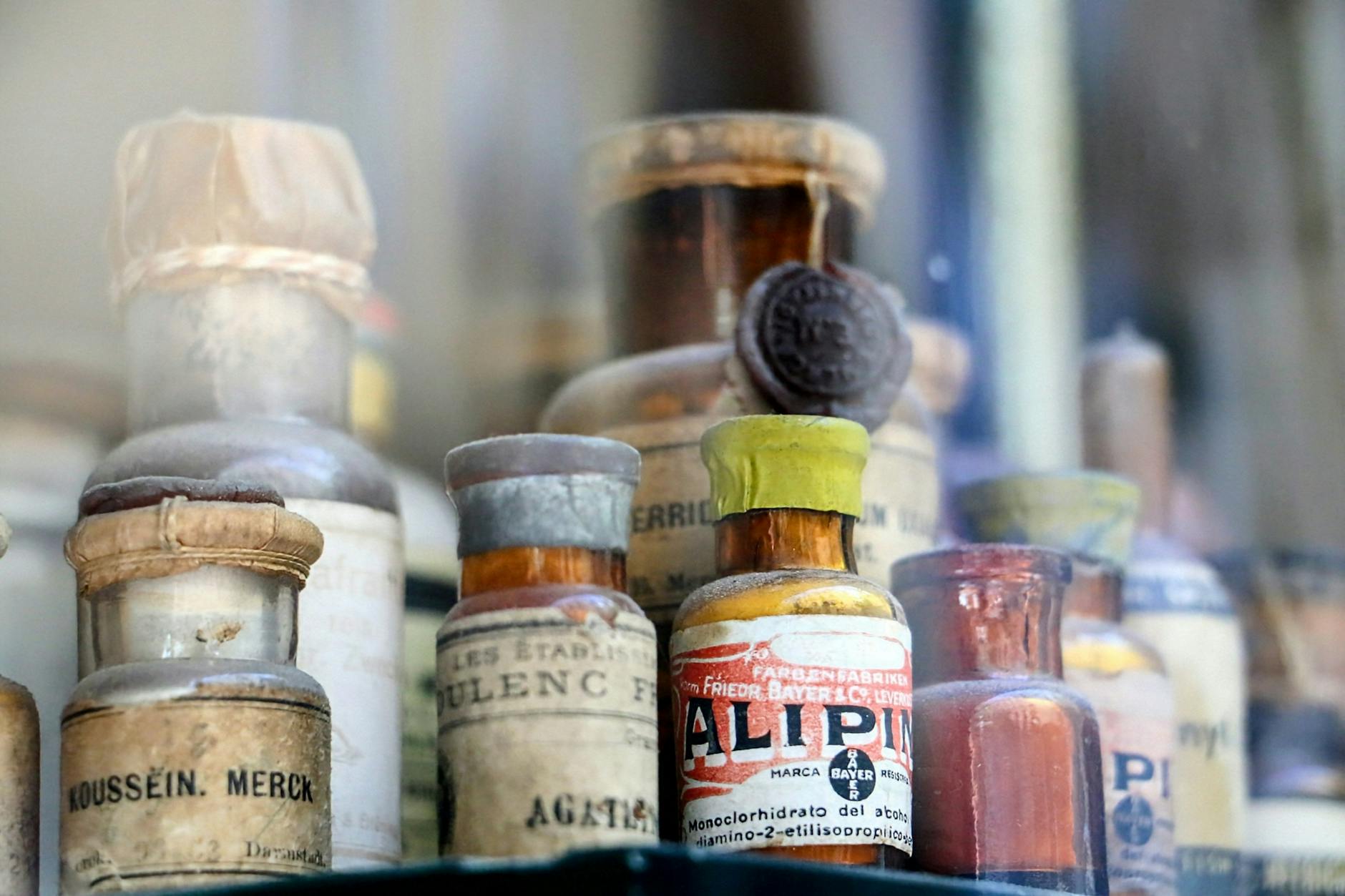 Unusual things to do in Stockholm — vintage bottle museum display