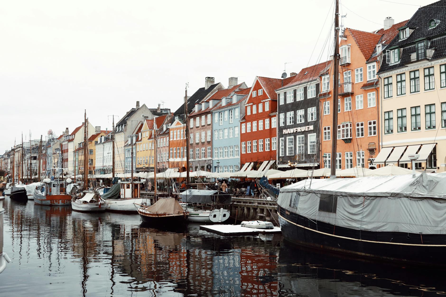 Scandinavian capital city harbor scene