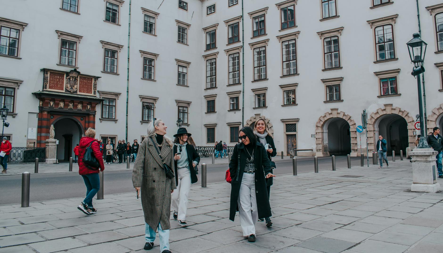 Stockholm walking tours — group with guide on a European street