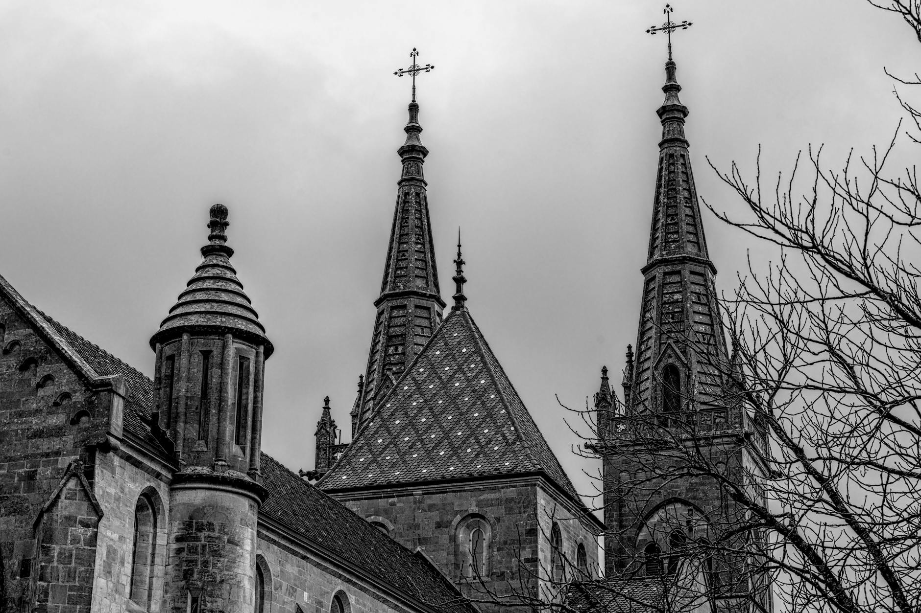 Uppsala Cathedral gothic spires in Sweden
