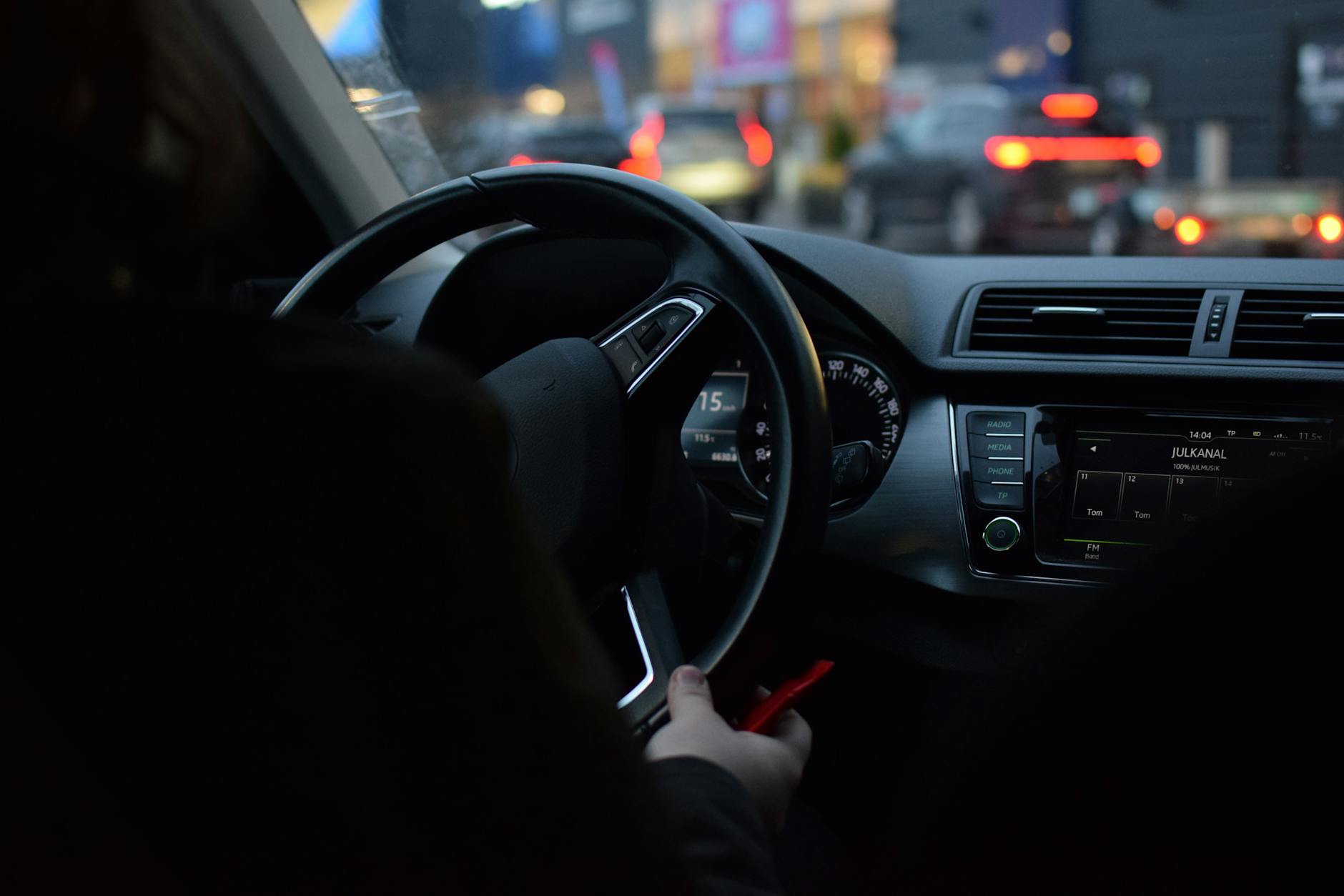 Driving in Stockholm — city traffic