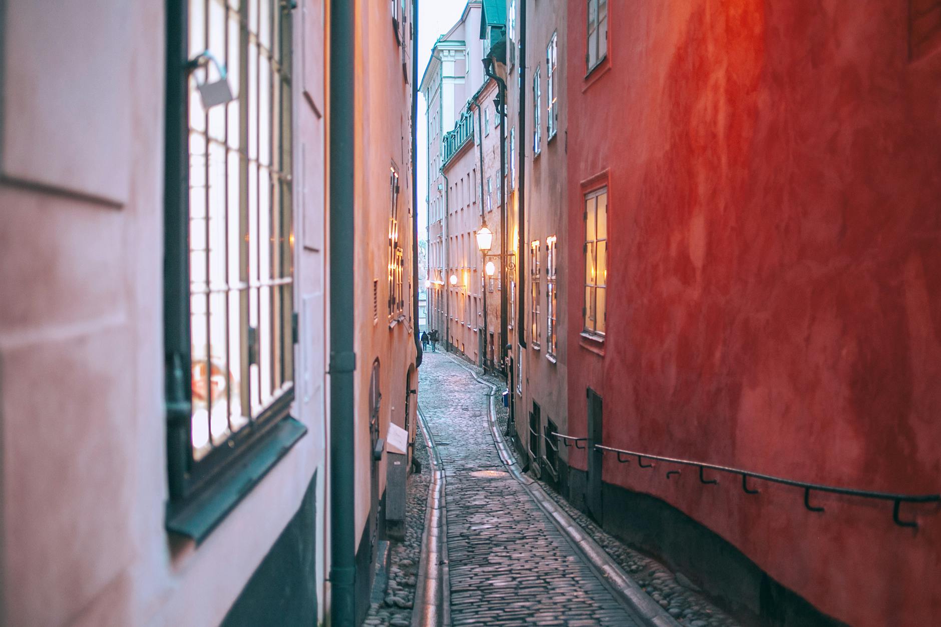 Hotels in Gamla Stan — Stockholm old town cobblestone street
