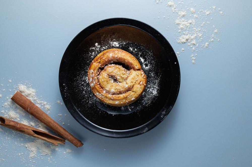 Swedish cinnamon buns (kanelbullar) on display at one of the best bakeries in Stockholm