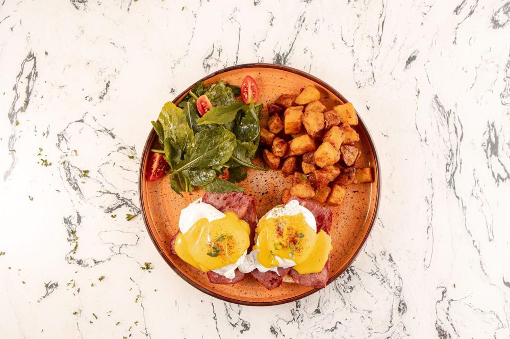 Eggs Benedict at a Stockholm weekend brunch