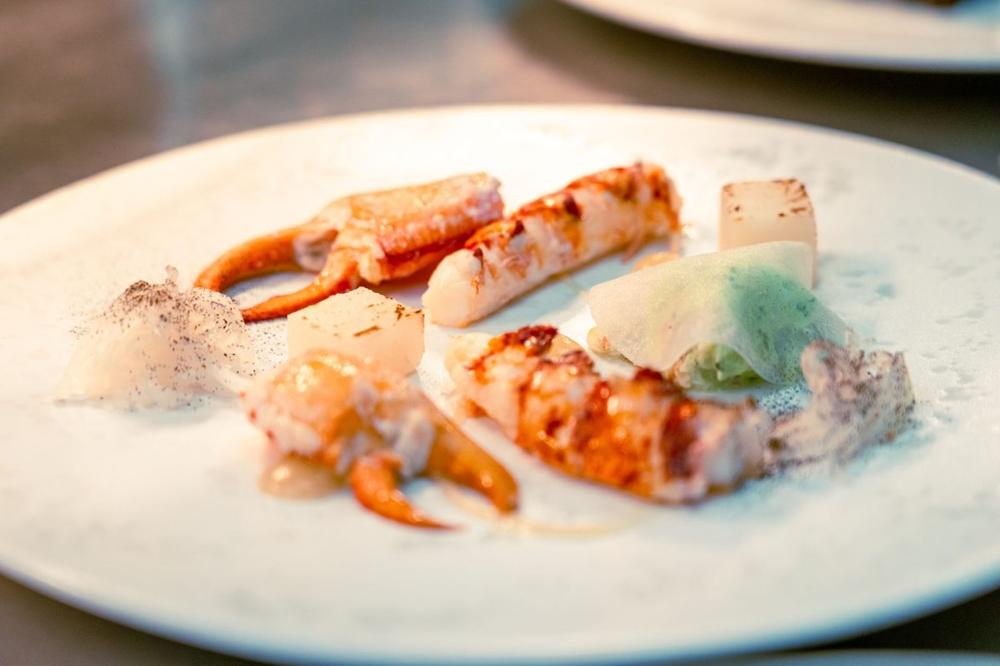 Michelin star Stockholm fine dining — a plated tasting-menu course