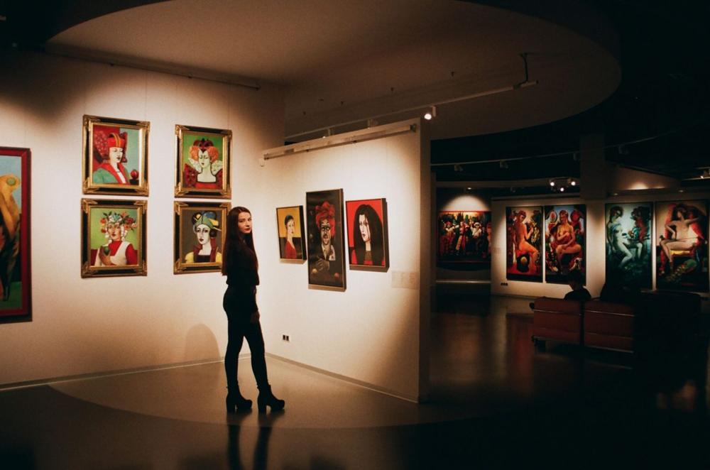 Nationalmuseum Stockholm gallery lined with paintings from Sweden's national art collection