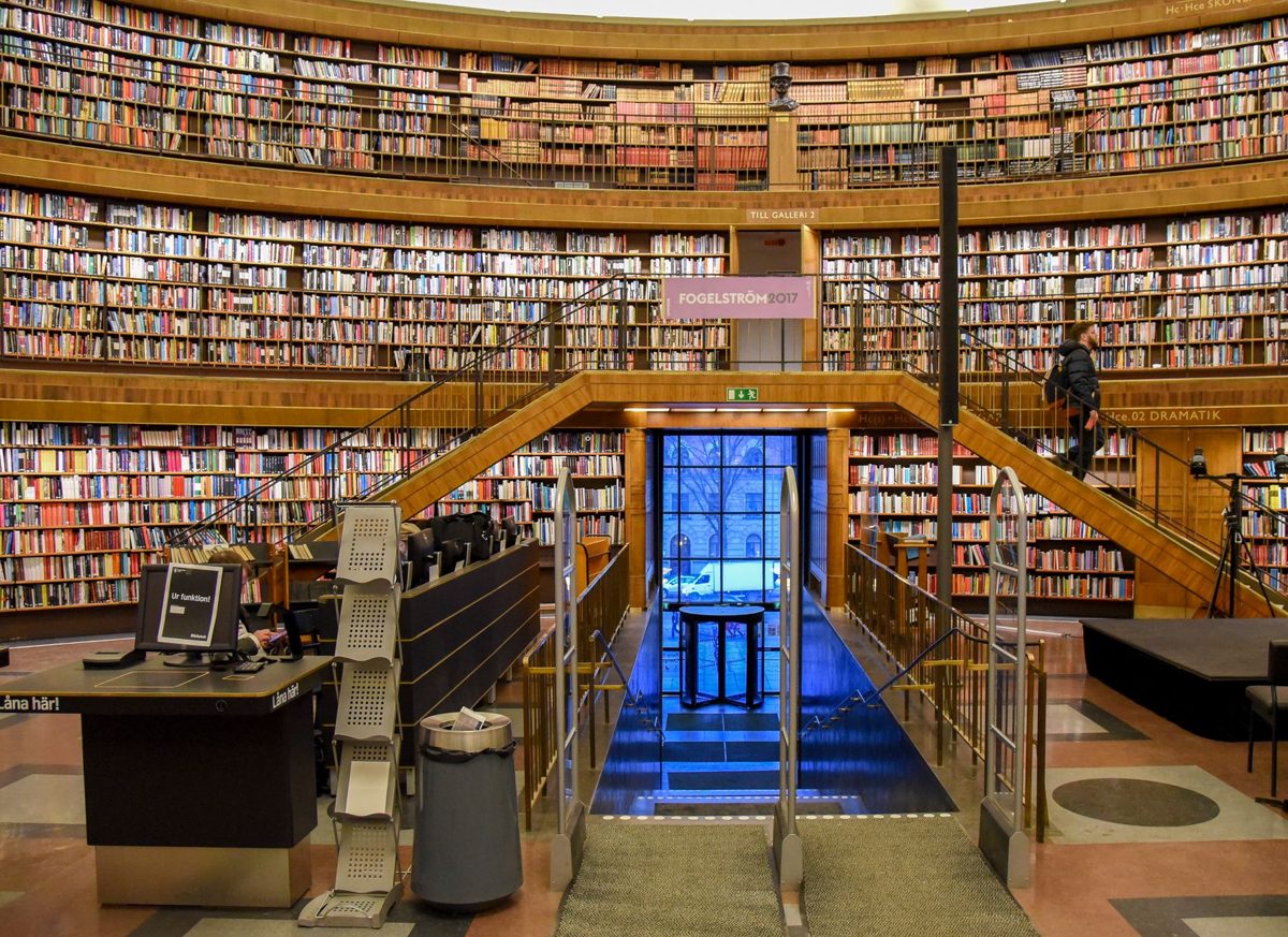 Stockholm Public Library cylindrical reading room in Vasastan, a top thing to do on any Vasastan guide